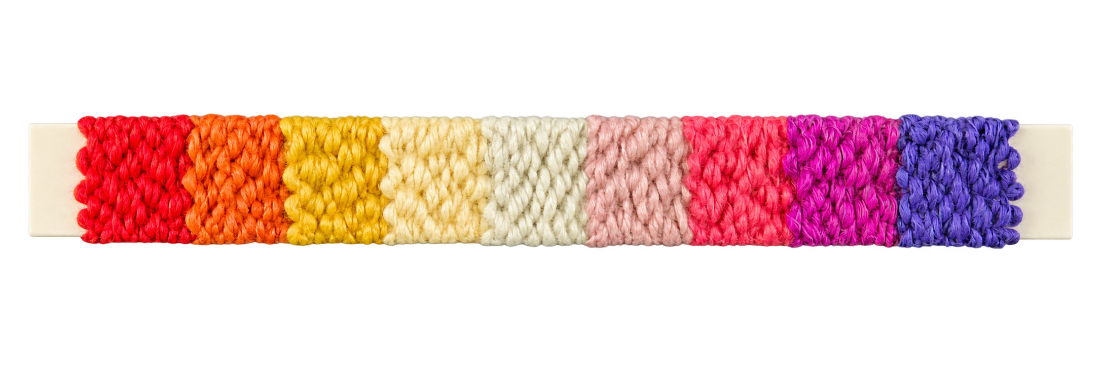 Cartela linear com fios volumosos e texturizados em diferentes cores